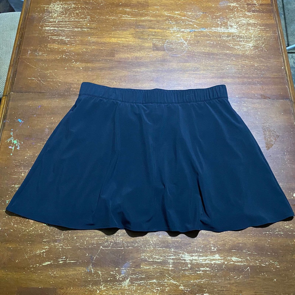 T By Talbots Womens Skirt Black Athleisure Tennis Golf Skort Size XL